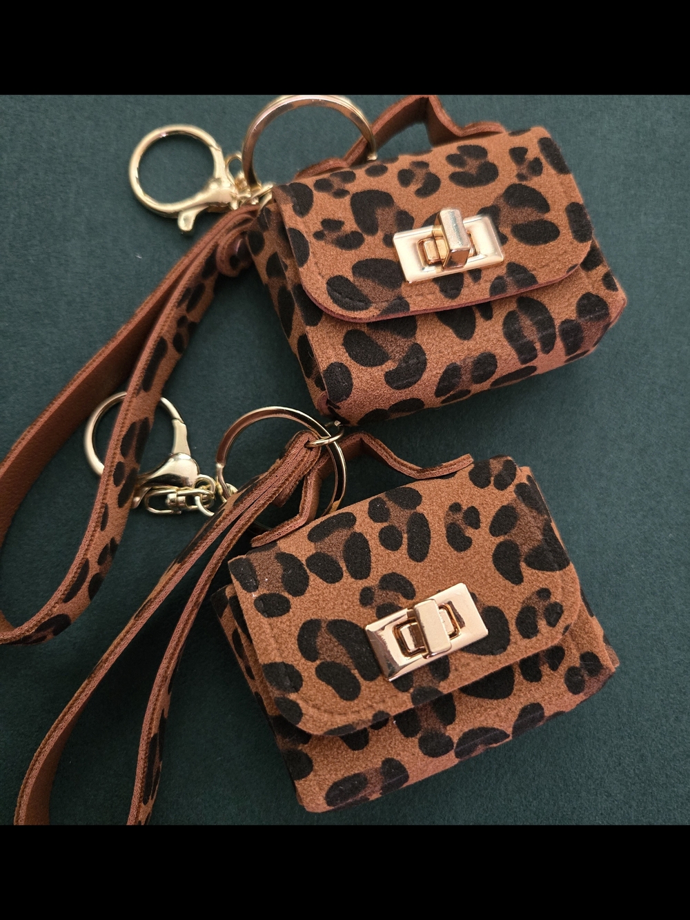 Leopard Print Brown Mini Bag Keychain / Bag Charm🎉NWT